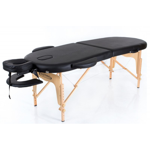 RestPro Classic Oval 2 Black Κρεβάτι "LUX" Μασάζ Φυσικοθεραπείας Βαλίτσα
